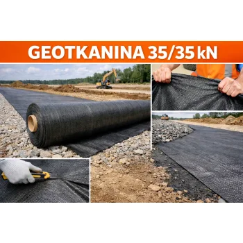 Geotkanina 35/35kN POLIPROPYLENOWA 400cm. 4m.